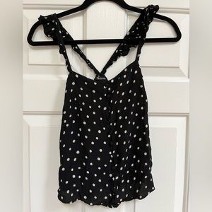 Madewell polka dot black and white tank top